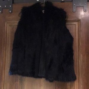 Garnet Hill faux fur black vest. Size M.